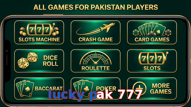 Main screen of Lucky Pak 777 games page for PK players